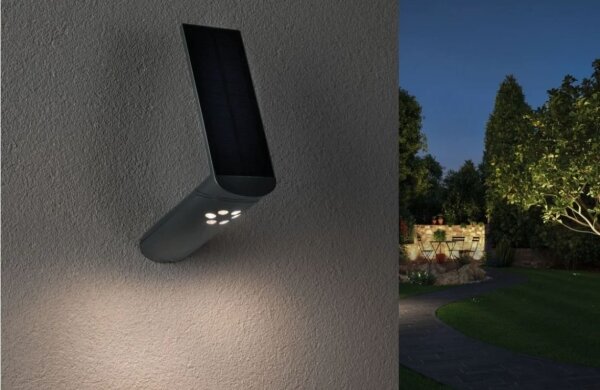Paulmann 94261 - LED/1,2W IP44 Solárne nástenné svietidlo so senzorom ILIAS 3,7V