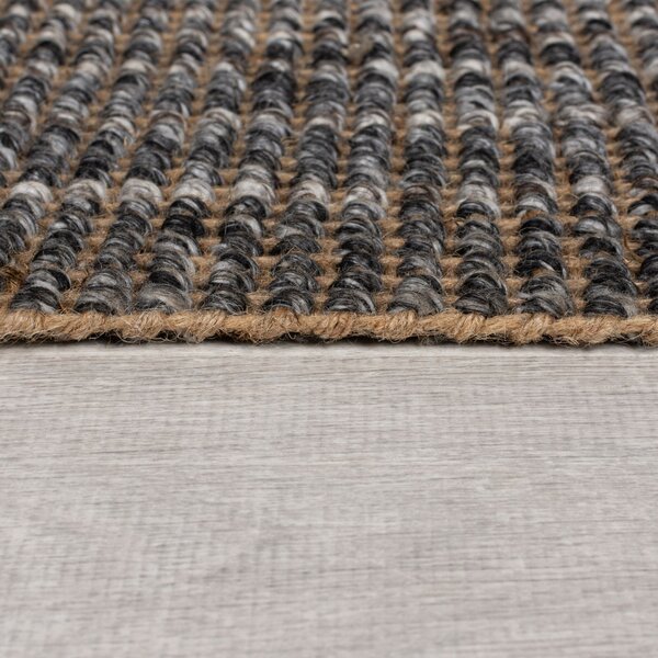 Flair Rugs , Kusový koberec Mottle Jute Ombre Grey, 60x110, šedá, chodba / predsieň