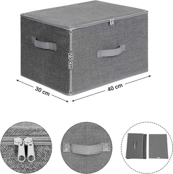 SONGMICS Sada úložných boxů Tripas šedá