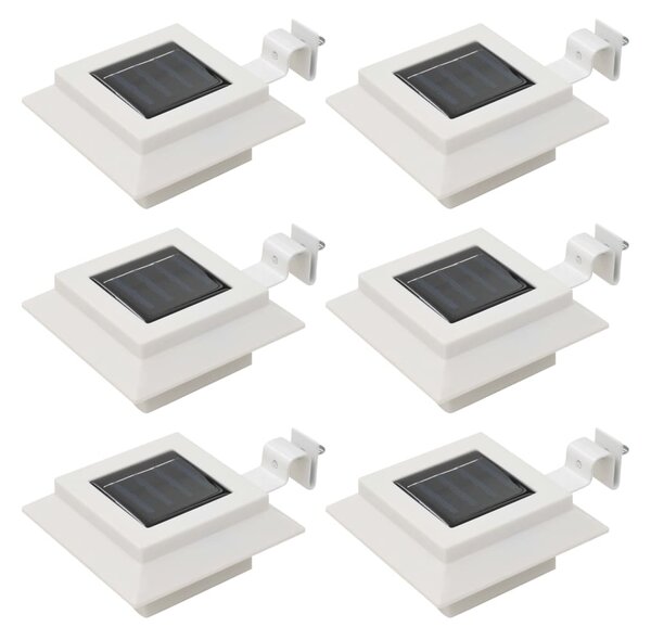 Vonkajšie solárne svietidlá 6 ks biele 12 cm LED štvorcové