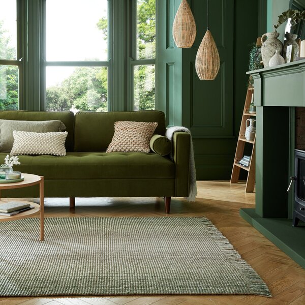Flair Rugs , Kusový koberec Mottle Jute Ombre Green, 60x110, zelená, chodba / predsieň