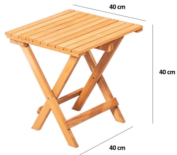 Kalune Design Sada záhradného nábytku Myne so stolom a dvoma lehátkami z masívu hnedá