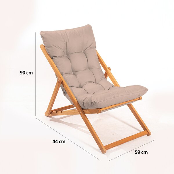 Kalune Design Sada záhradného nábytku Myne so stolom a dvoma lehátkami z masívu hnedá