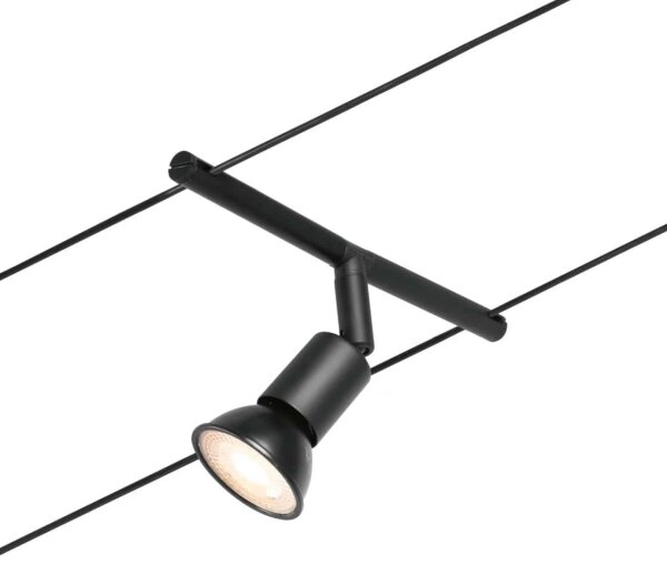 Paulmann 94446 - Súprava 5xGU5,3/10W Kompletný lanový systém SALT 230V čierny
