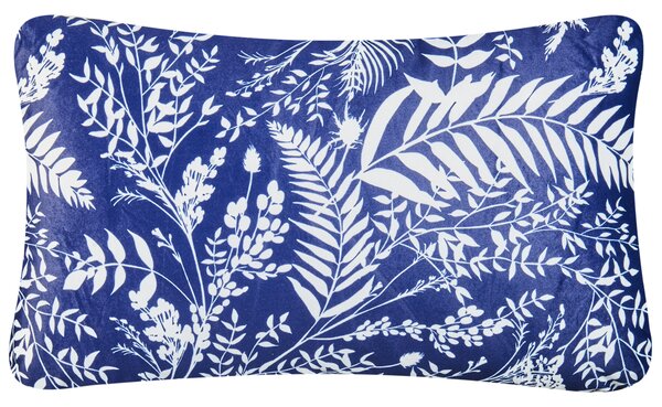 Sada 2 vonkajších dekoratívnych vankúšov modrá polyester 30 x 50 cm rastlinný vzor záhradné doplnky