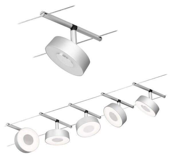 Paulmann 94475 - SADA 5xLED/5W Kompletný lanový systém CIRCLE 230V matný chróm