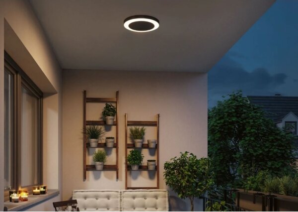 Paulmann 94526 - LED/14W IP44 Vonkajšie stropné svietidlo so senzorom CIRCULA 230V