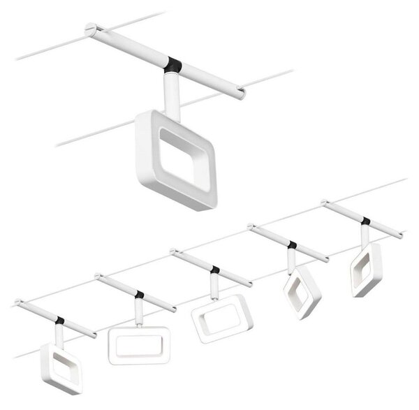 Paulmann 94483 - SADA 5xLED/4,8W Kompletný lanový systém FRAME 230V biela