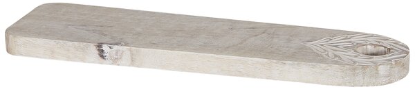 Stojan na koláče svetlohnedý mangové drevo 41 x 12 x 2 cm dekoratívny vyrezávaný podnos na zákusky