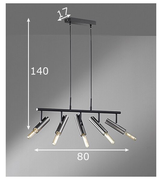 Fischer & Honsel 60369 - Luster na lanku DEAN 5xE27/25W/230V