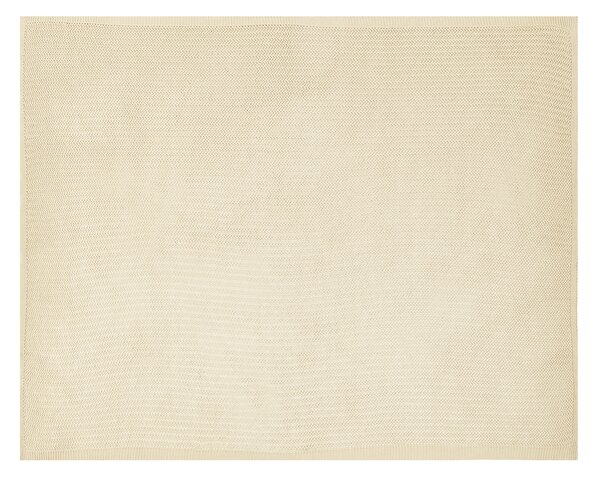 Prikrývka na posteľ béžová bavlnená 150 x 200 cm klasický dizajn pletená ozdobná deka do spálne