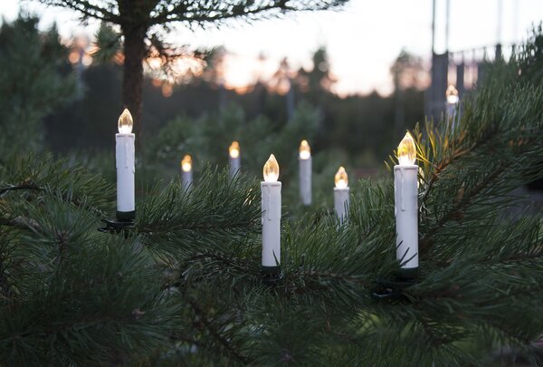 Bezdrôtové LED sviečky na stromček Outdoor – 10 ks (+ ovládač)