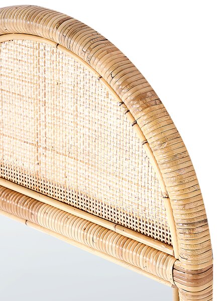 Stojace zrkadlo prírodné ratan sklo 150 x 50 cm oválny tvar moderný boho štýl obývačka spálňa