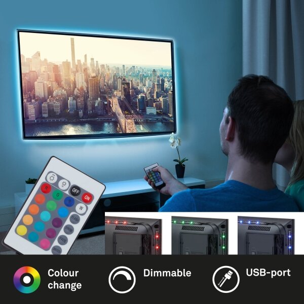 Brilo - LED RGBW Stmievateľný pásik pre TV 3m LED/2,5W/USB + DO