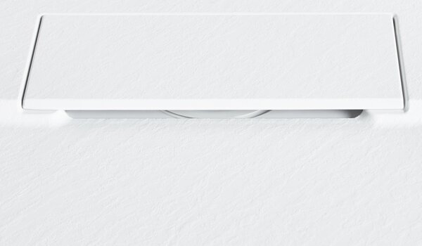 Sprchová vanička s odtokom biela SMC 80 x 120 x 3 cm obdĺžnikový tvar efekt prírodného kameňa minimalistický štýl kúpeľňa
