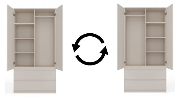 TP Living Šatníková skriňa MALWA I 90 cm kašmír
