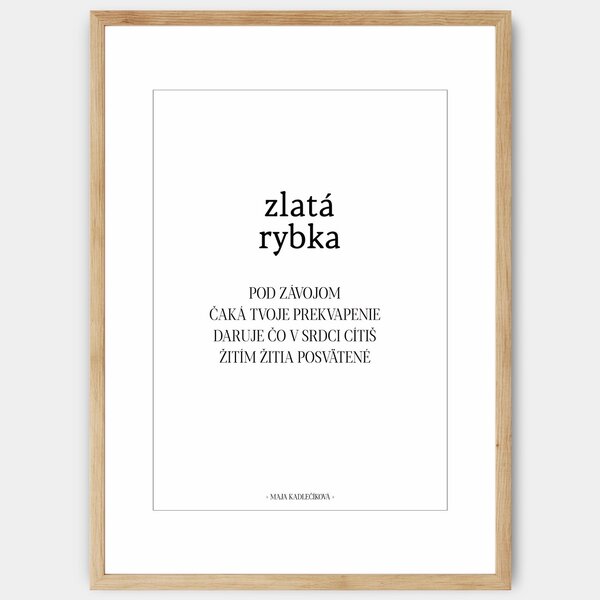 Plagát Zlatá rybka + text