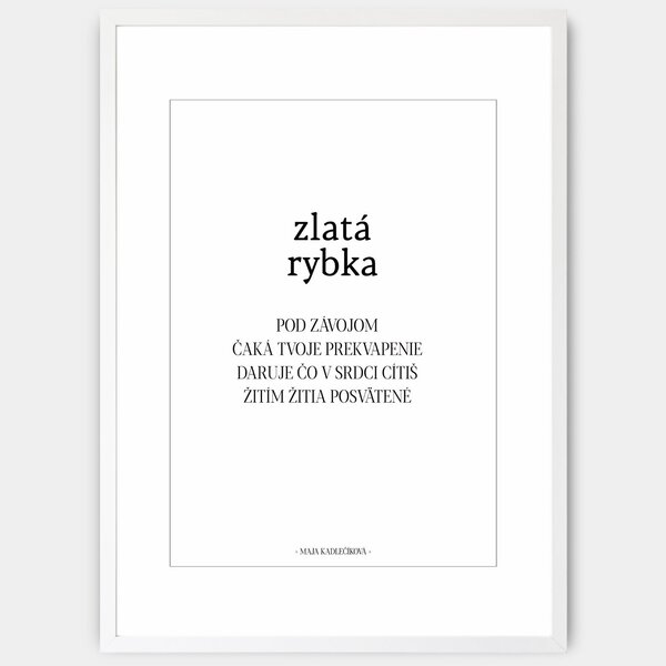 Plagát Zlatá rybka + text