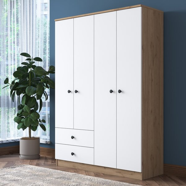 Kalune Design Šatníková skriňa BA 108 120 cm orech/biela