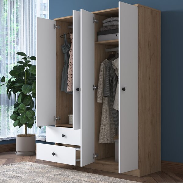Kalune Design Šatníková skriňa BA 108 120 cm orech/biela
