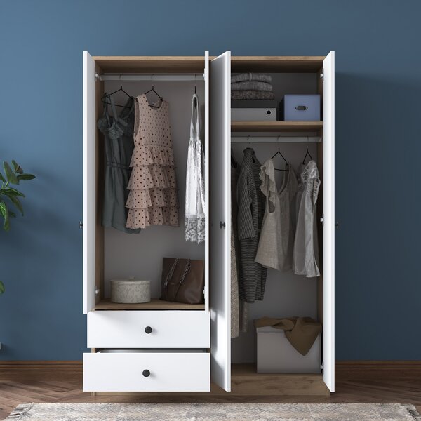 Kalune Design Šatníková skriňa BA 108 120 cm orech/biela