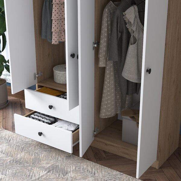 Kalune Design Šatníková skriňa BA 108 120 cm orech/biela