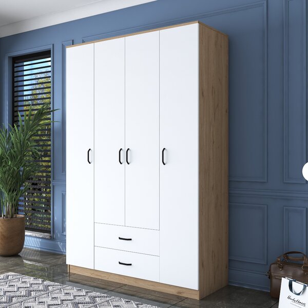 Kalune Design Šatníková skriňa BA 112 140 cm orech/biela