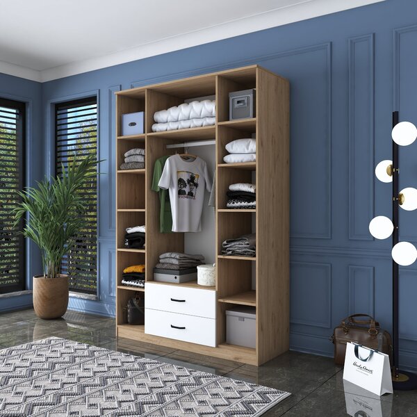 Kalune Design Šatníková skriňa BA 112 140 cm orech/biela