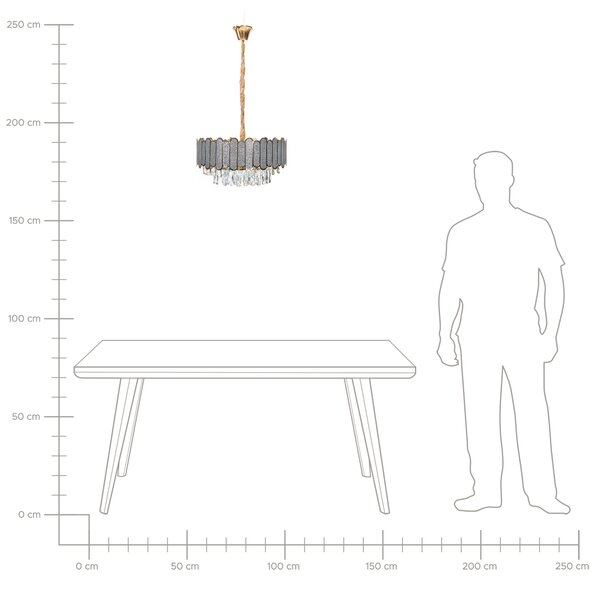 Luster mosadzný kov sklo ⌀ 46 cm závesná lampa krištáľový sklenený glamour štýl obývačka spálňa