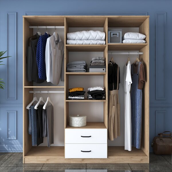 Kalune Design Šatníková skriňa BA 113 180 cm orech/biela