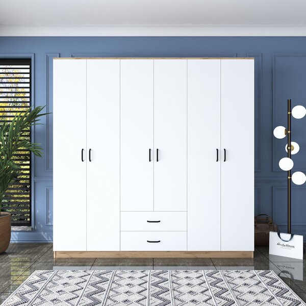Kalune Design Šatníková skriňa BA 111 210 cm orech/biela