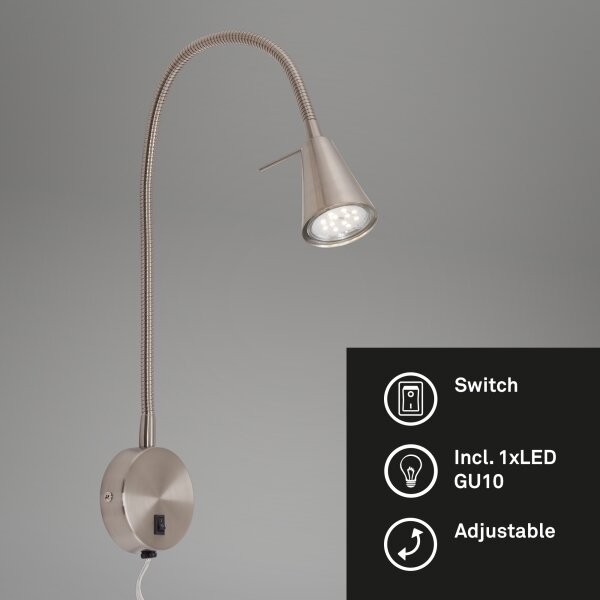 Briloner 2082-012 - LED nástenné svietidlo COMFORT LIGHT 1xGU10/5W/230V matný chróm