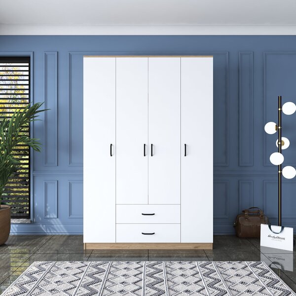Kalune Design Šatníková skriňa BA 112 140 cm orech/biela