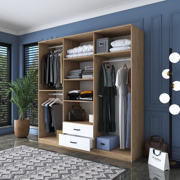 Kalune Design Šatníková skriňa BA 111 210 cm orech/biela