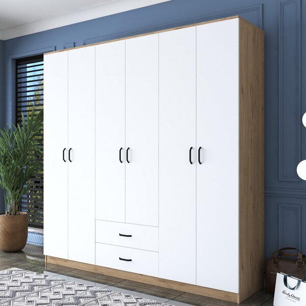 Kalune Design Šatníková skriňa BA 111 210 cm orech/biela