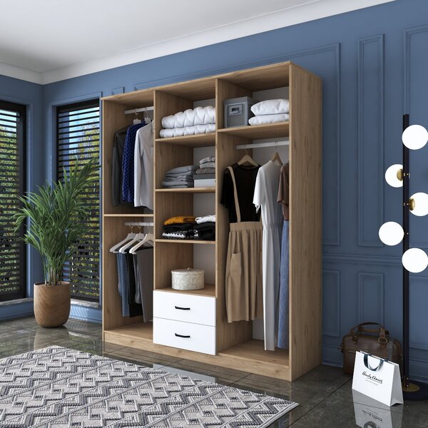 Kalune Design Šatníková skriňa BA 113 180 cm orech/biela
