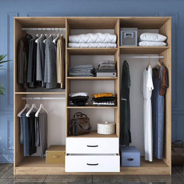 Kalune Design Šatníková skriňa BA 111 210 cm orech/biela