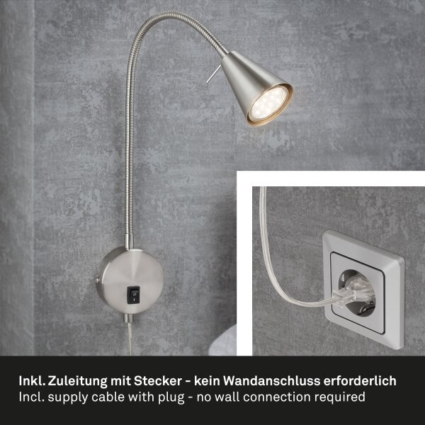 Briloner 2082-012 - LED nástenné svietidlo COMFORT LIGHT 1xGU10/5W/230V matný chróm