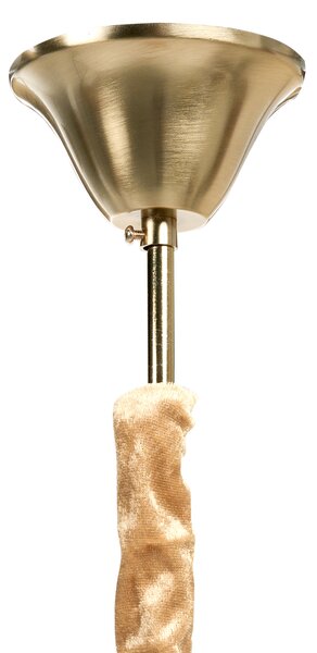 Luster mosadzný kov sklo ⌀ 46 cm závesná lampa krištáľový sklenený glamour štýl obývačka spálňa