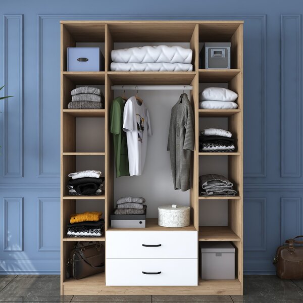 Kalune Design Šatníková skriňa BA 112 140 cm orech/biela