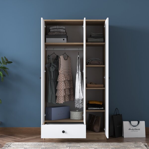 Kalune Design Šatníková skriňa BA 117 90 cm orech/biela