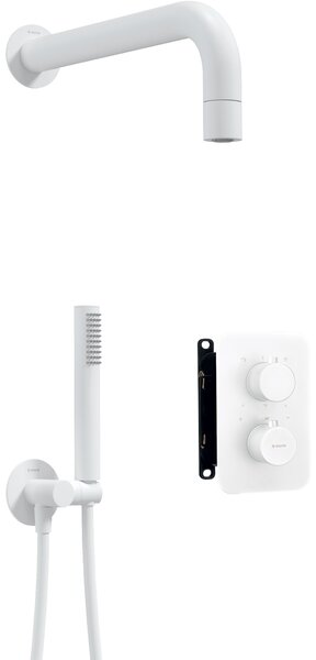 Deante Box, podomietkový sprchový set s termostatickým BOX telesom, biela, BXYZAEBT