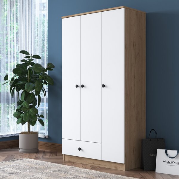 Kalune Design Šatníková skriňa BA 117 90 cm orech/biela