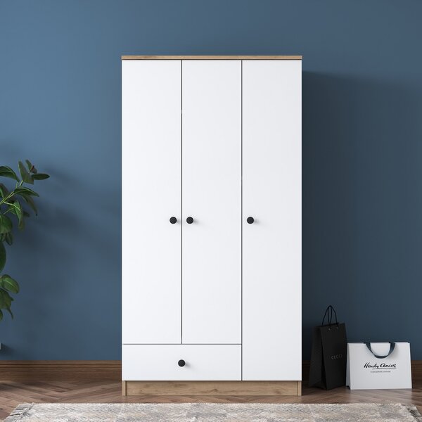 Kalune Design Šatníková skriňa BA 117 90 cm orech/biela