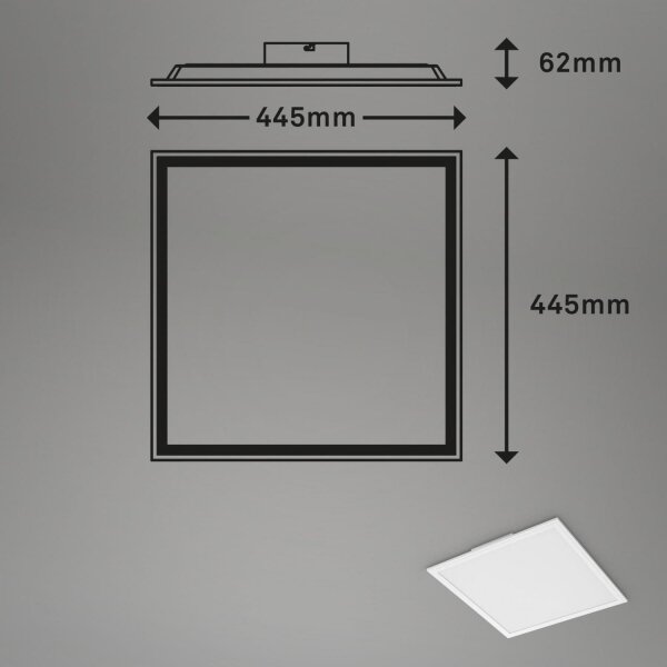 Briloner 7152-016-LED RGB Stm. prisadený panel COLOUR LED/24W/230V 3000-6500K+DO