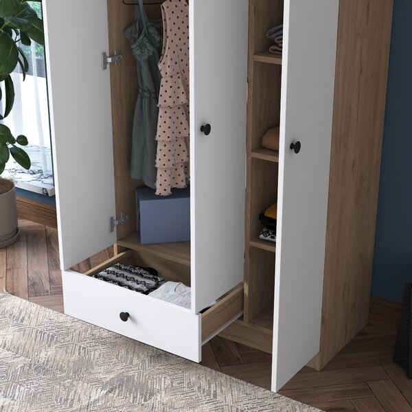 Kalune Design Šatníková skriňa BA 117 90 cm orech/biela