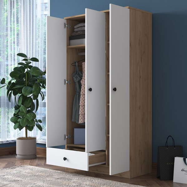 Kalune Design Šatníková skriňa BA 117 90 cm orech/biela