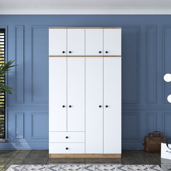 Kalune Design Šatníková skriňa BA 121 120 cm orech/biela