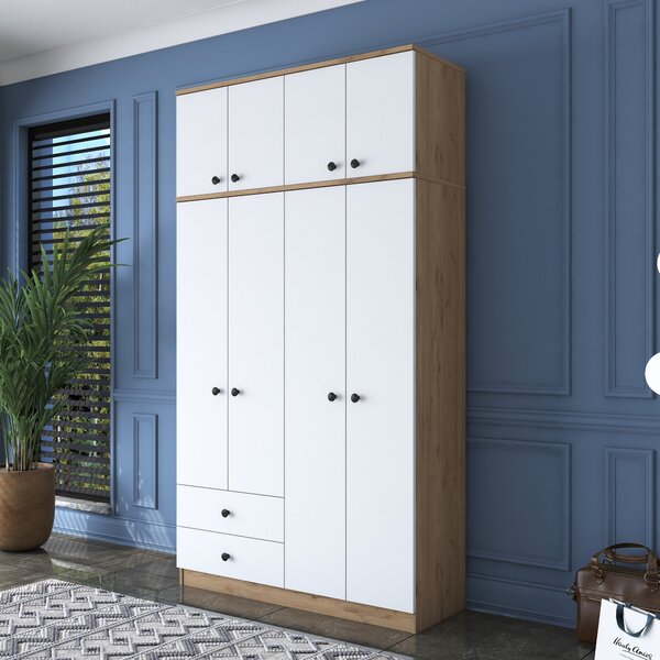 Kalune Design Šatníková skriňa BA 121 120 cm orech/biela