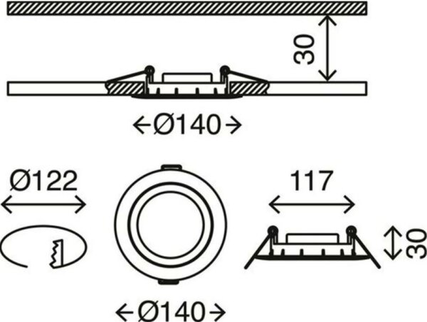 Briloner 7116-432 - SADA 3x LED Kúpeľňové svietidlo FLAT IN LED/9W/230V IP23